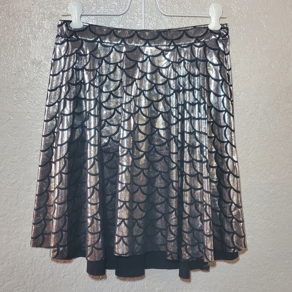 Elegant Black and Silver Mermaid Skirt L - Picture 3 of 11